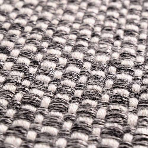 Pacific Lifestyle Indoor Outdoor Graphite And White Basket Weave Design Rug