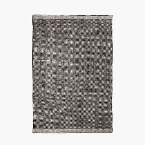 pacific lifestyle Indoor Outdoor Graphite and White Basket Weave Design Rug