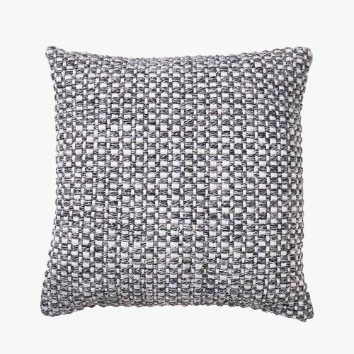 pacific lifestyle Indoor Outdoor Graphite and White Basket Weave Design Scatter Cushion