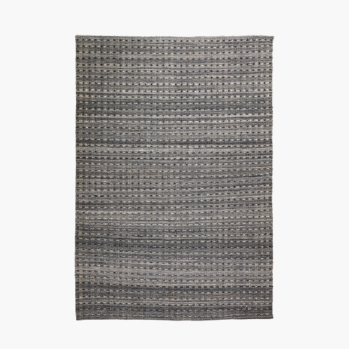 pacific lifestyle Indoor Outdoor Grey Double Stitch Design Rug Large
