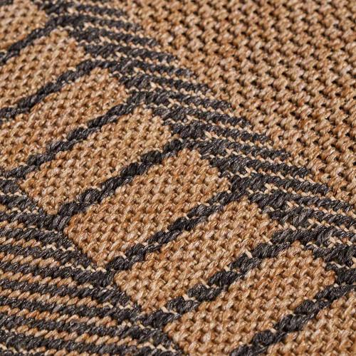 Pacific Lifestyle Indoor Outdoor Natural And Black Border Design Rug