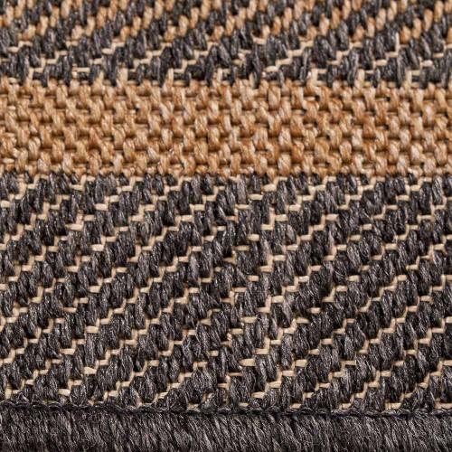 Pacific Lifestyle Indoor Outdoor Natural And Black Border Design Rug