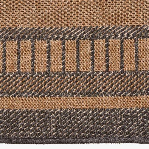 Pacific Lifestyle Indoor Outdoor Natural And Black Border Design Rug