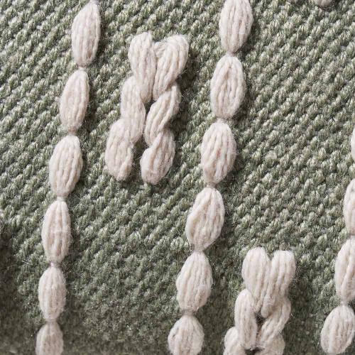 Pacific Lifestyle Indoor Outdoor Sage And White Braid Design Square Scatter Cushion