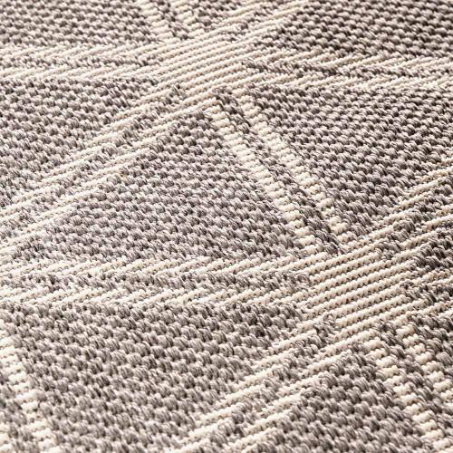 Pacific Lifestyle Indoor Outdoor Silver And White Geometric Design Rug