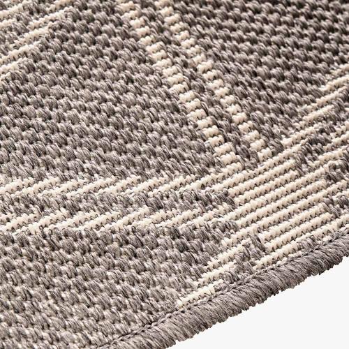 Pacific Lifestyle Indoor Outdoor Silver And White Geometric Design Rug