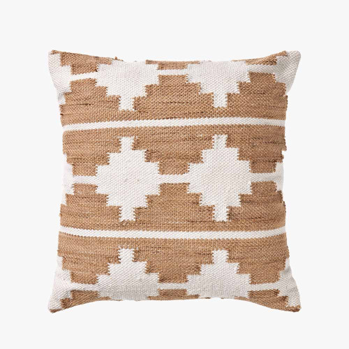 pacific lifestyle Indoor Outdoor Taupe and White Moroccan Design Scatter Cushion