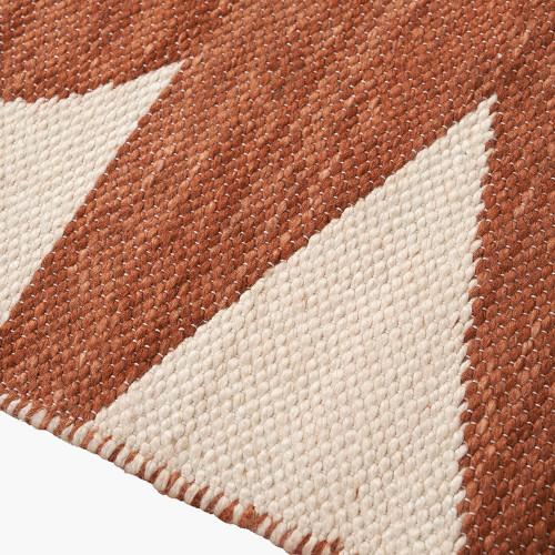 Pacific Lifestyle Indoor Outdoor Terracotta And Ivory Geometric Design Rug