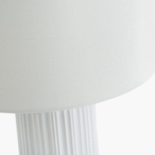 Pacific Lifestyle Ionic White Textured Ceramic And Gold Metal Table Lamp