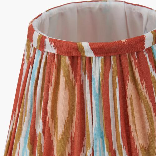 Pacific Lifestyle Izara 16cm Cinnamon Ikat Patterned Mushroom Pleat Tapered Lampshade