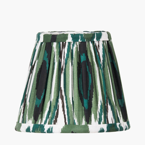 Pacific Lifestyle Izara 16cm Racing Green Ikat Patterned Mushroom Pleat Tapered Lampshade