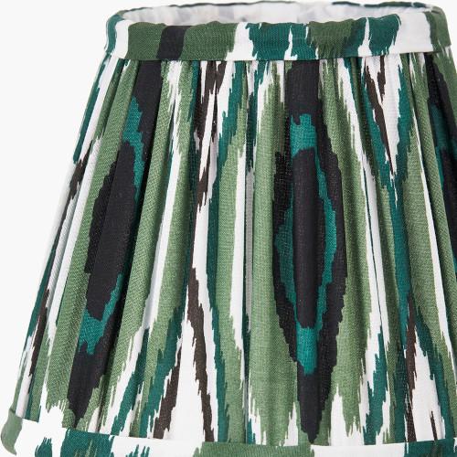 Pacific Lifestyle Izara 16cm Racing Green Ikat Patterned Mushroom Pleat Tapered Lampshade