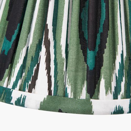 Pacific Lifestyle Izara 16cm Racing Green Ikat Patterned Mushroom Pleat Tapered Lampshade