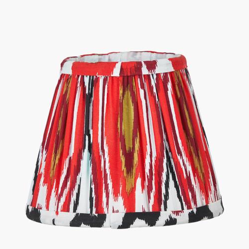 Pacific Lifestyle Izara 16cm Red Ikat Patterned Mushroom Pleat Tapered Lampshade