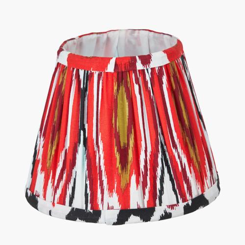 Pacific Lifestyle Izara 16cm Red Ikat Patterned Mushroom Pleat Tapered Lampshade