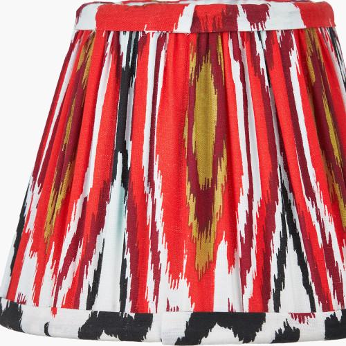 Pacific Lifestyle Izara 16cm Red Ikat Patterned Mushroom Pleat Tapered Lampshade
