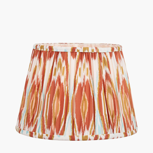 Pacific Lifestyle Izara 30cm Cinnamon Ikat Patterned Mushroom Pleat Tapered Lampshade