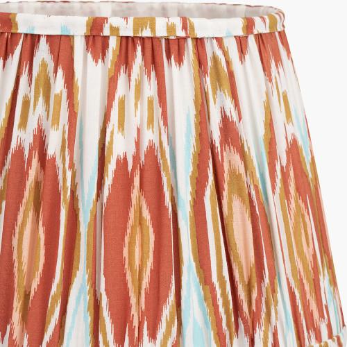 Pacific Lifestyle Izara 30cm Cinnamon Ikat Patterned Mushroom Pleat Tapered Lampshade