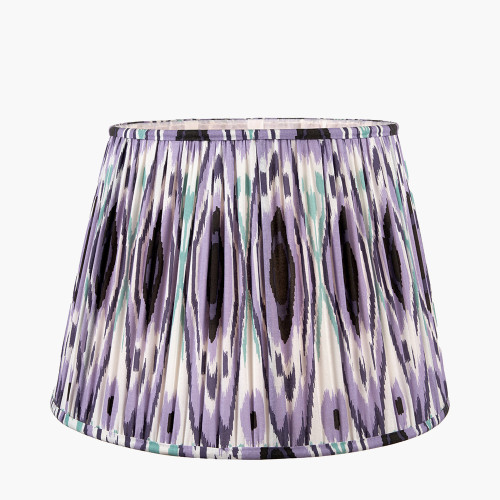 Pacific Lifestyle Izara 30cm Lilac Ikat Patterned Mushroom Pleat Tapered Lampshade