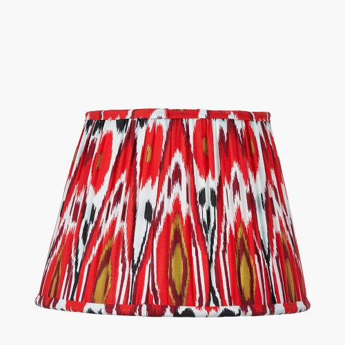 pacific lifestyle Izara 30cm Red Ikat Patterned Mushroom Pleat Tapered Lampshade