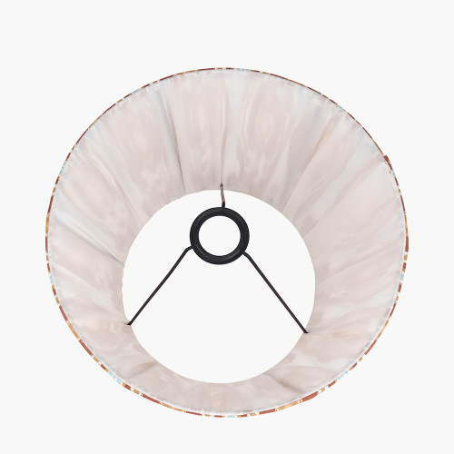 Pacific Lifestyle Izara 35cm Cinnamon Ikat Patterned Mushroom Pleat Tapered Lampshade