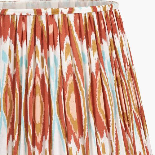 Pacific Lifestyle Izara 35cm Cinnamon Ikat Patterned Mushroom Pleat Tapered Lampshade