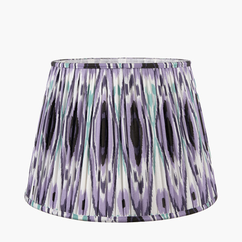 pacific lifestyle Izara 35cm Lilac Ikat Patterned Mushroom Pleat Tapered Lampshade