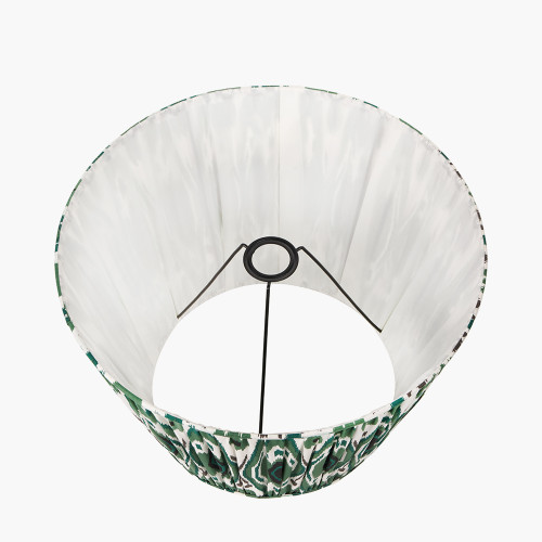 Pacific Lifestyle Izara 35cm Racing Green Ikat Patterned Mushroom Pleat Tapered Lampshade