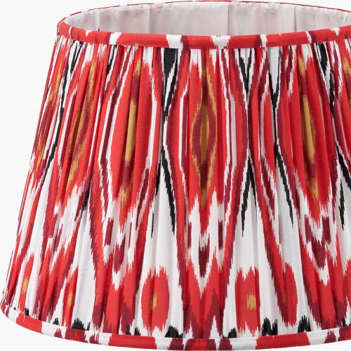 Pacific Lifestyle Izara 35cm Red Ikat Patterned Mushroom Pleat Tapered Lampshade