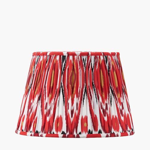 pacific lifestyle Izara 35cm Red Ikat Patterned Mushroom Pleat Tapered Lampshade