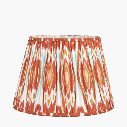 Pacific Lifestyle Izara 40cm Cinnamon Ikat Patterned Mushroom Pleat Tapered Lampshade