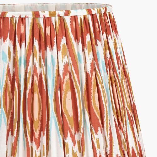 Pacific Lifestyle Izara 40cm Cinnamon Ikat Patterned Mushroom Pleat Tapered Lampshade
