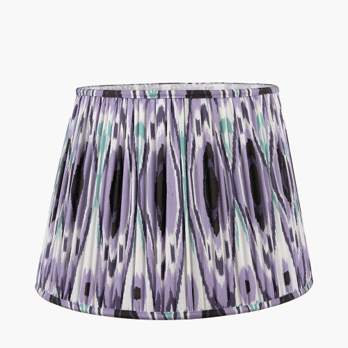 Pacific Lifestyle Izara 40cm Lilac Ikat Patterned Mushroom Pleat Tapered Lampshade