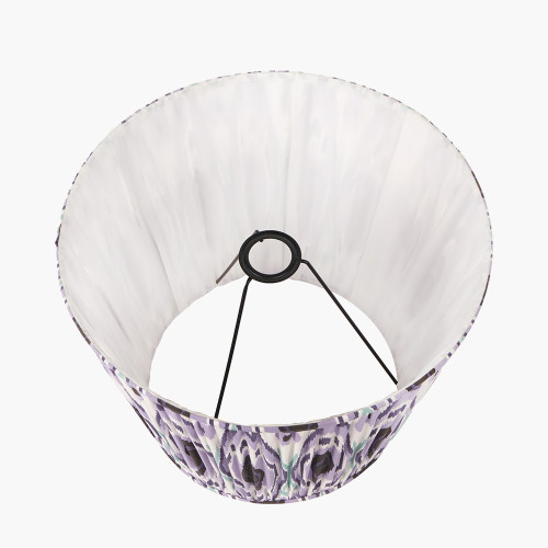 Pacific Lifestyle Izara 40cm Lilac Ikat Patterned Mushroom Pleat Tapered Lampshade