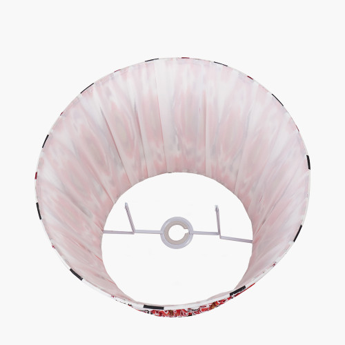 Pacific Lifestyle Izara 40cm Red Ikat Patterned Mushroom Pleat Tapered Lampshade