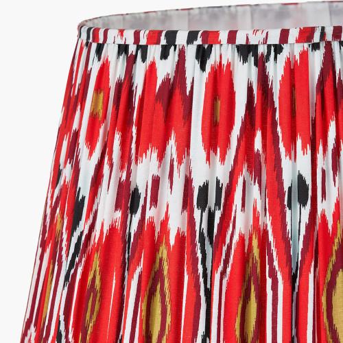 Pacific Lifestyle Izara 45cm Red Ikat Patterned Mushroom Pleat Tapered Lampshade
