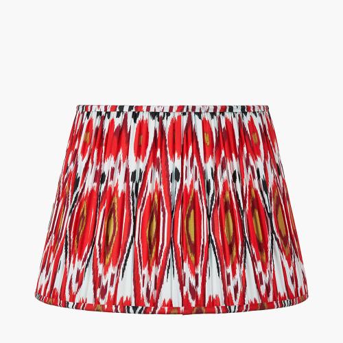 pacific lifestyle Izara 45cm Red Ikat Patterned Mushroom Pleat Tapered Lampshade