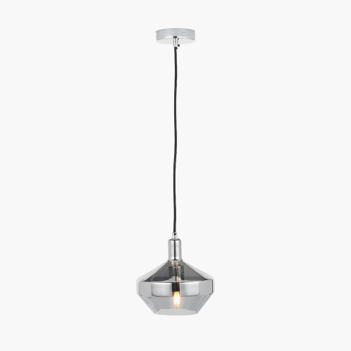 Pacific Lifestyle Jaxon Shiny Smoked Glass Domed Pendant