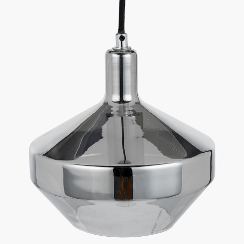 Pacific Lifestyle Jaxon Shiny Smoked Glass Domed Pendant