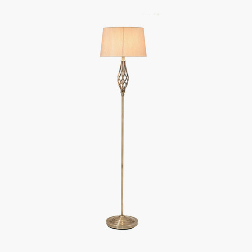 Pacific Lifestyle Jenna Antique Brass Metal Twist Detail Floor Lamp