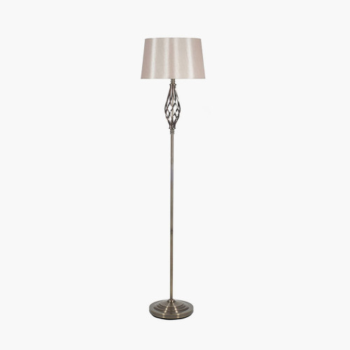 pacific lifestyle Jenna Antique Brass Metal Twist Detail Floor Lamp