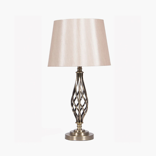 pacific lifestyle Jenna Antique Brass Metal Twist Detail Table Lamp