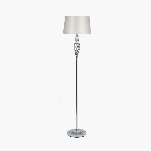 pacific lifestyle Jenna Silver Metal Twist Detail Floor Lamp