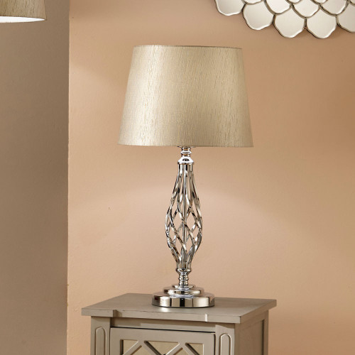 Pacific Lifestyle Jenna Silver Metal Twist Detail Table Lamp