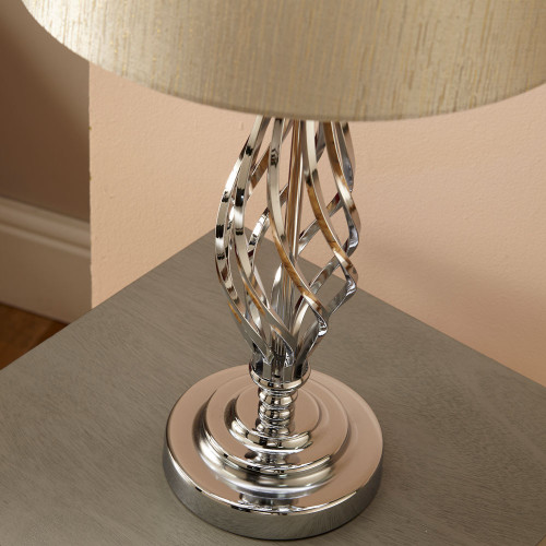 Pacific Lifestyle Jenna Silver Metal Twist Detail Table Lamp