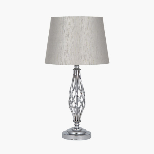 pacific lifestyle Jenna Silver Metal Twist Detail Table Lamp