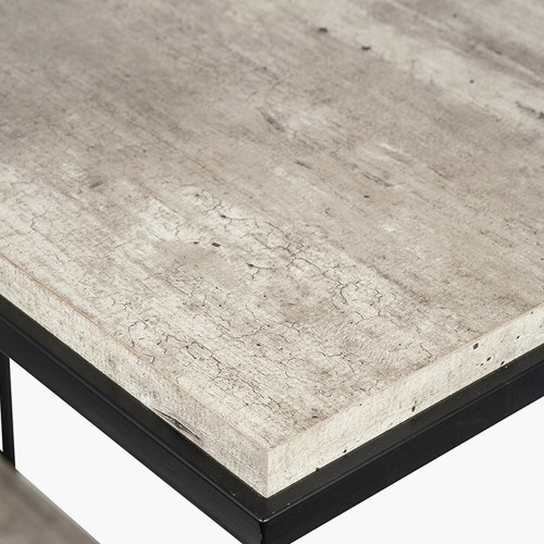 Pacific Lifestyle Jersey Concrete Effect Wood Veneer And Black Metal Console Table