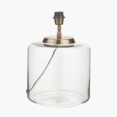 Pacific Lifestyle Josie Clear Glass And Antique Brass Metal Large Table Lamp Base