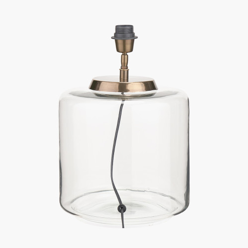 Pacific Lifestyle Josie Clear Glass And Antique Brass Metal Large Table Lamp Base