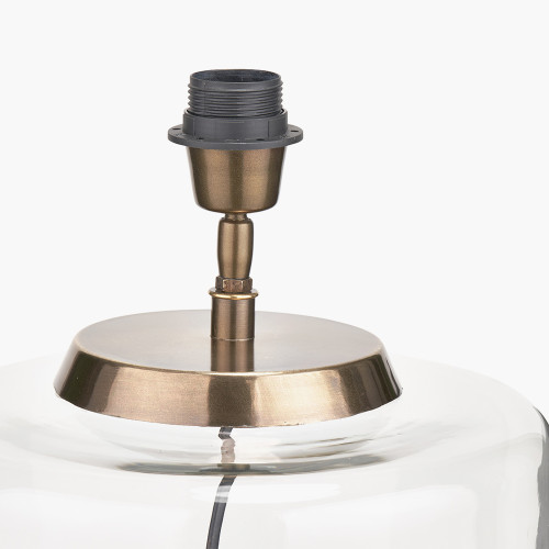 Pacific Lifestyle Josie Clear Glass And Antique Brass Metal Large Table Lamp Base